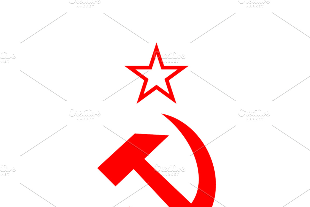 Red soviet USSR sickle and hammer, an Icon by BestPics