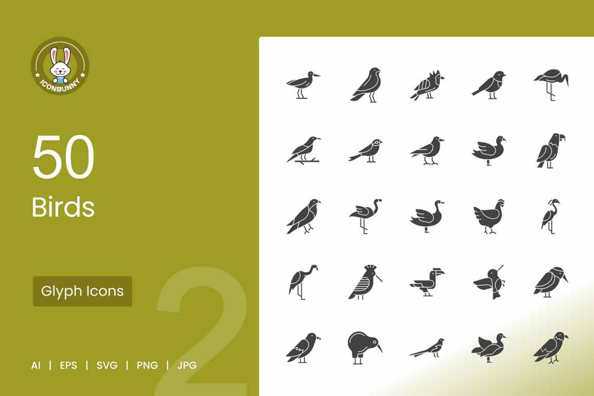 Birds Glyph Icons, an Icon by IconBunny (Photo 1 of 2)