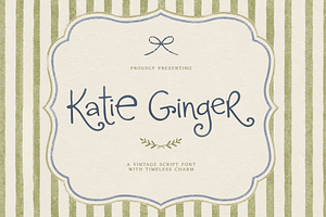 Katie Ginger Font, a Script Font by gafaroff studio
