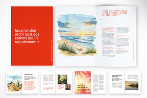 Minimalist Coastal Magazine Layout, a Print Template by McLittle Stock