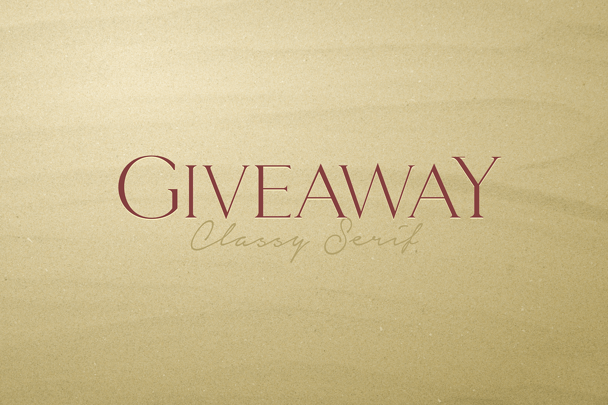 Giveaway - Classy Serif Font, a Serif Font by Sensatype (Photo 13 of 13)