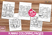 Kawaii Coloring pages Cute Relaxing, a Stationery Template by 2SUNS (Thumbnail 5 of 6)