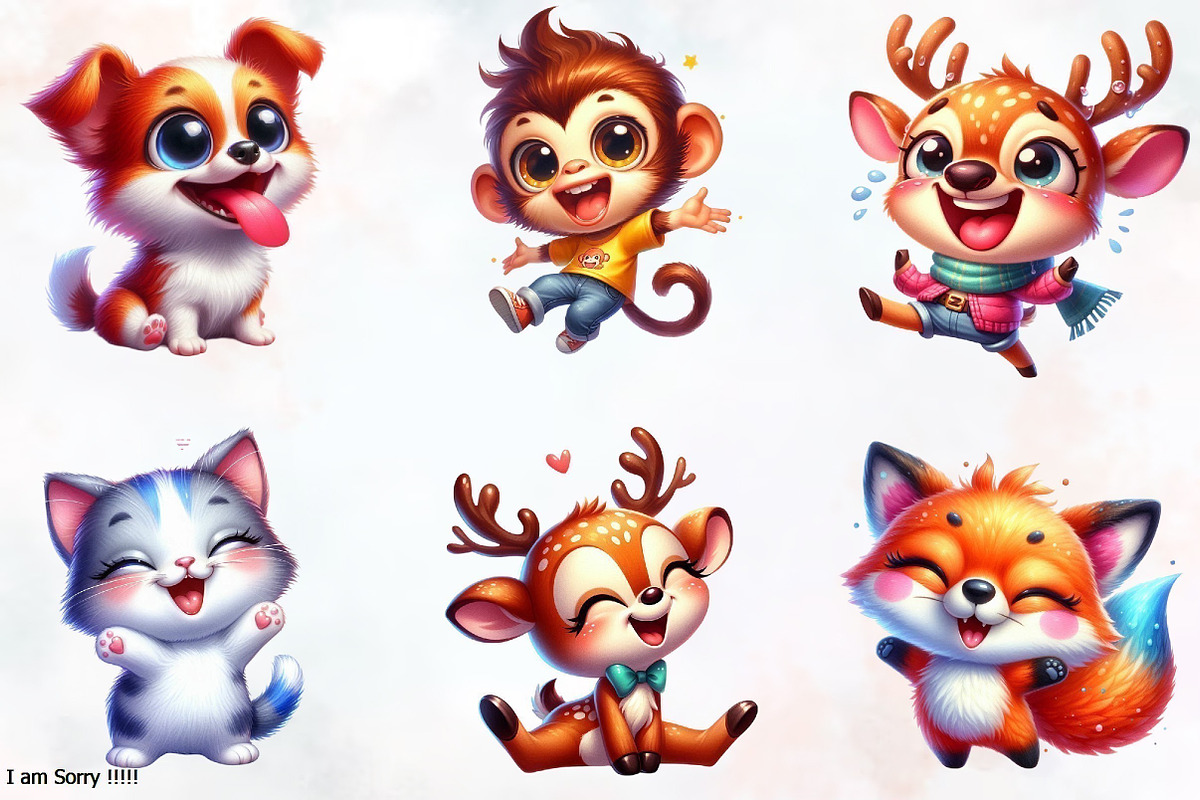 Adorable Crazy Animals Clipart, an Animal Illustration by RobertsArt (Photo 3 of 7)