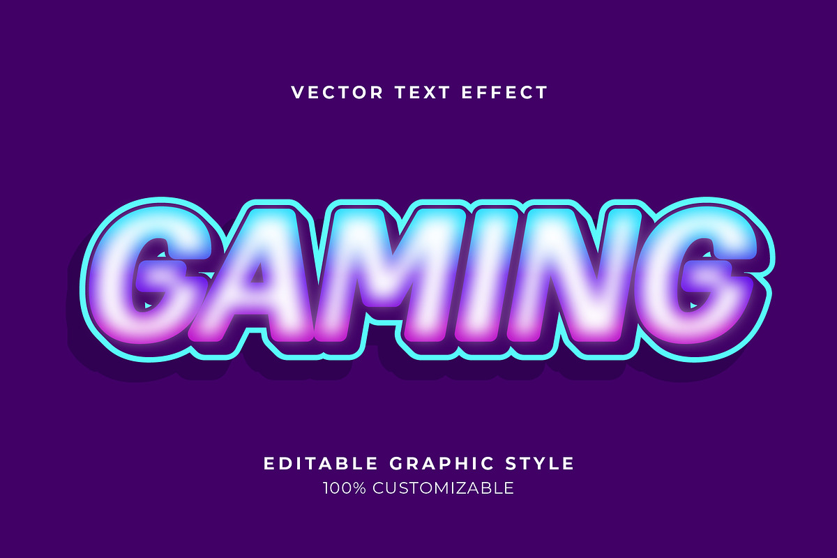 Neon Gradient Gaming Text Effect