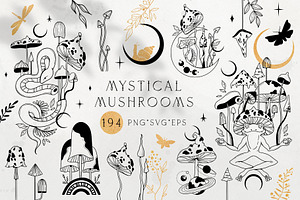 Mystical Mushrooms - graphic kit