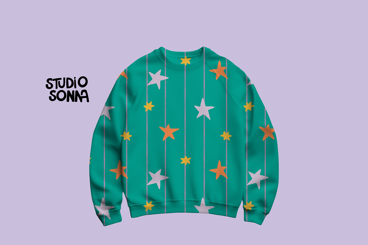December Stars Green, a Pattern Graphic by StudioSonna (Photo 3 of 3)