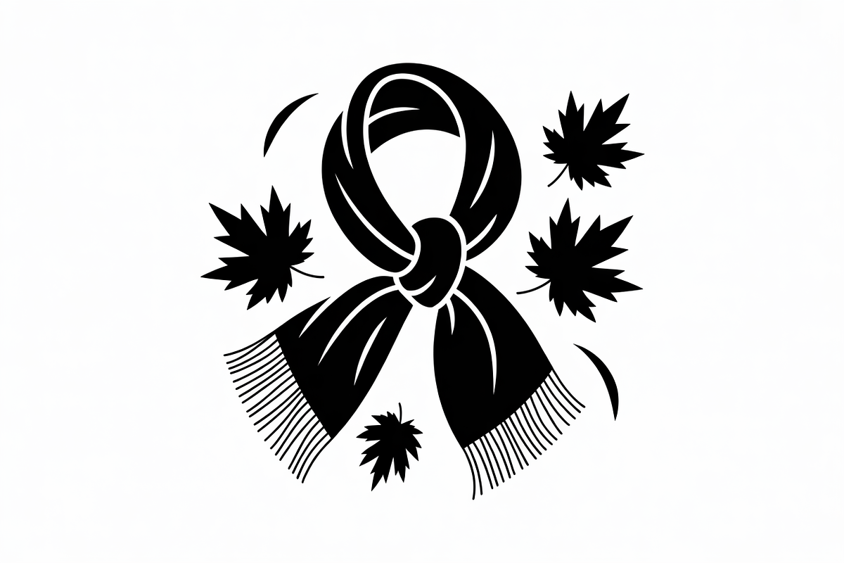 Autumn Girl Silhouette with Scarf Bu, an Illustration by Creativeshirt (Photo 6 of 8)