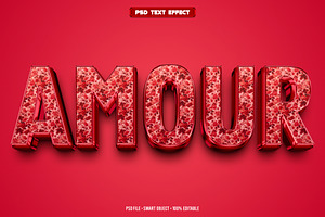 Amour 3D editable text effect, a Layer Style Add-On by Hello Muh