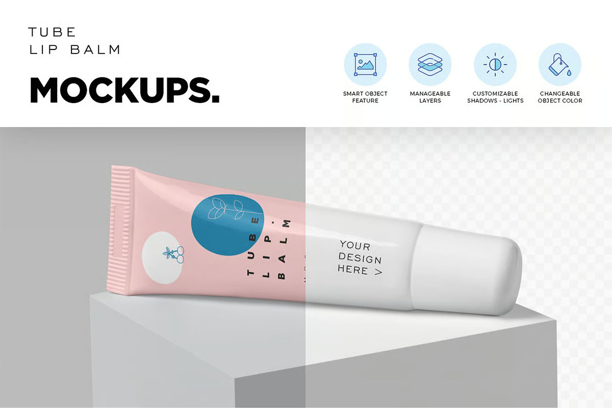 Lip Balm Soft Squeeze Tube Mockups, a Product Mockup by megostudi0 (Photo 2 of 6)