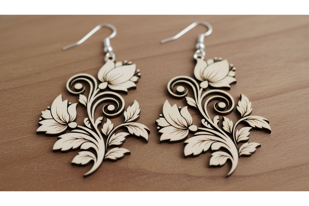 Flower Art Earring Designs, a Graphic by musafir_fashion (Photo 8 of 11)