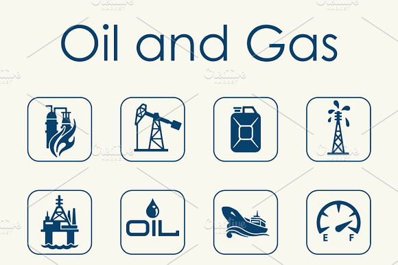 Oil And Gas Simple Icons