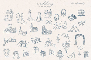 Wedding, Beach, Sea Life Food Doodle