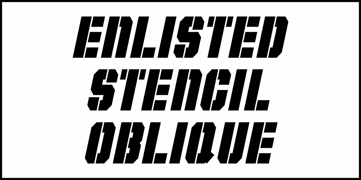 Enlisted Stencil JNL, a Font by Jeff Levine Fonts (Photo 4 of 5)