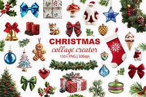 Christmas Collage Clipart Bundle