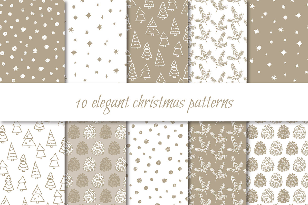 Elegant Christmas patterns, a Pattern Graphic by Cozy pattern shop (Photo 1 of 5)