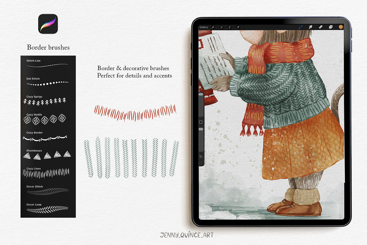 Procreate Brushes - Pattern Brushes, a Brush Add-On by Jenny Quince (Photo 7 of 9)