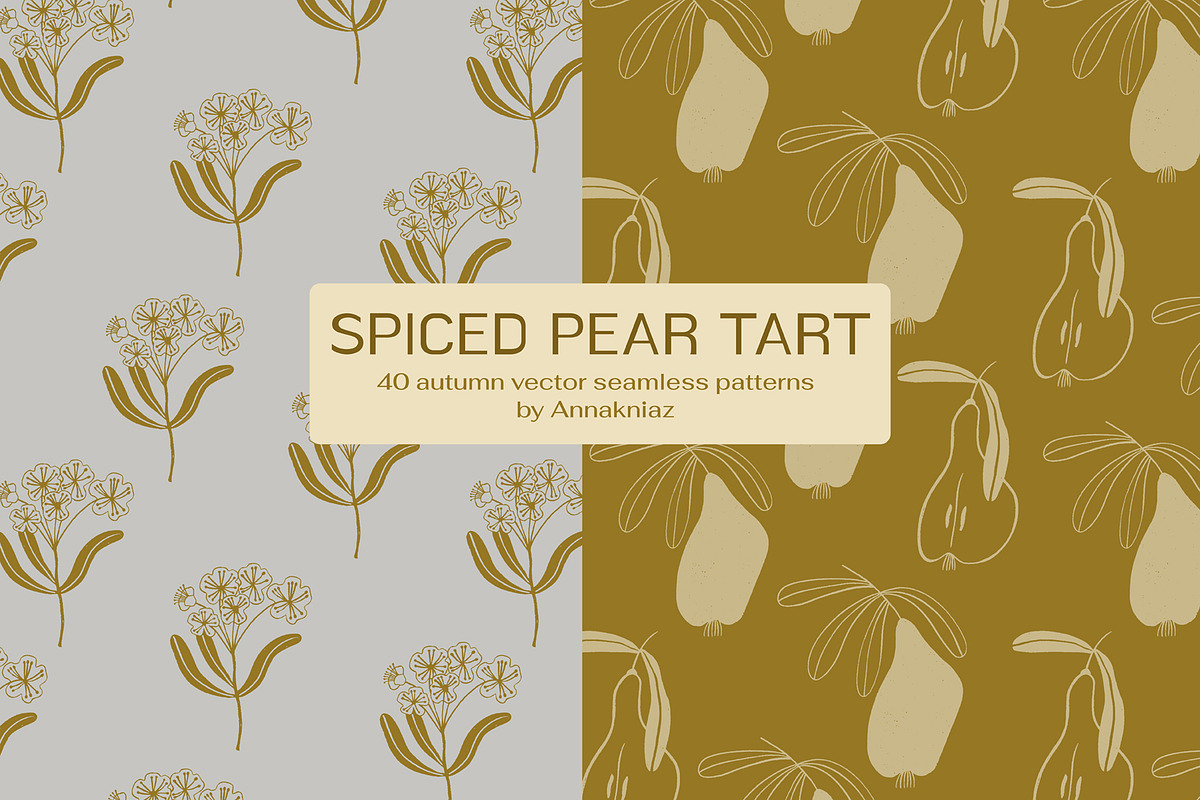 Spiced Pear Tart - autumn patterns, a Pattern Graphic by Annakniaz (Photo 1 of 14)