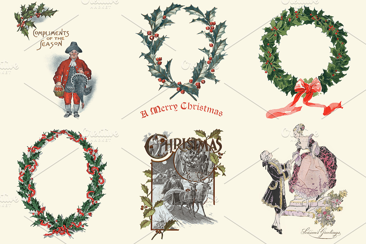 Vintage Holiday Graphics, an Illustration by Blue Line Design (Photo 8 of 15)