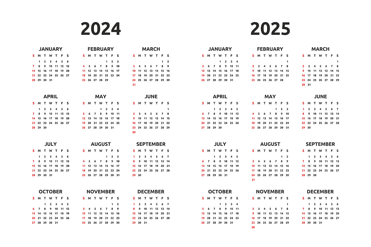 Calendar 2024, 2025 and 2031, an Object Graphic by Volyk (Photo 2 of 5)