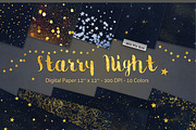 Starry Night Digital Paper, a Pattern Graphic by MixPixBox (Thumbnail 2 of 5)