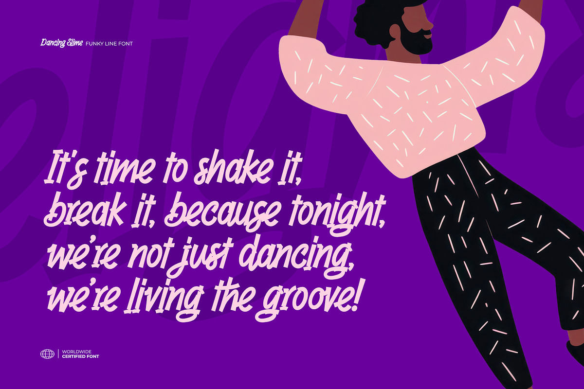 Dancing Slime - Funky Line Font, a Script Font by ikiiko (Photo 4 of 7)