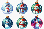Watercolor Ornament Snowman Clipart, an Illustration by Canvas Craft (Thumbnail 5 of 9)