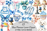 Watercolor Blue Planner Lover, a Seasonal Illustration by CitraGraphics (Thumbnail 1 of 6)