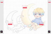 Procreate Chibi Stamp Cartoon Kawaii, a Brush Add-On by ArtPrintBabe (Thumbnail 2 of 7)
