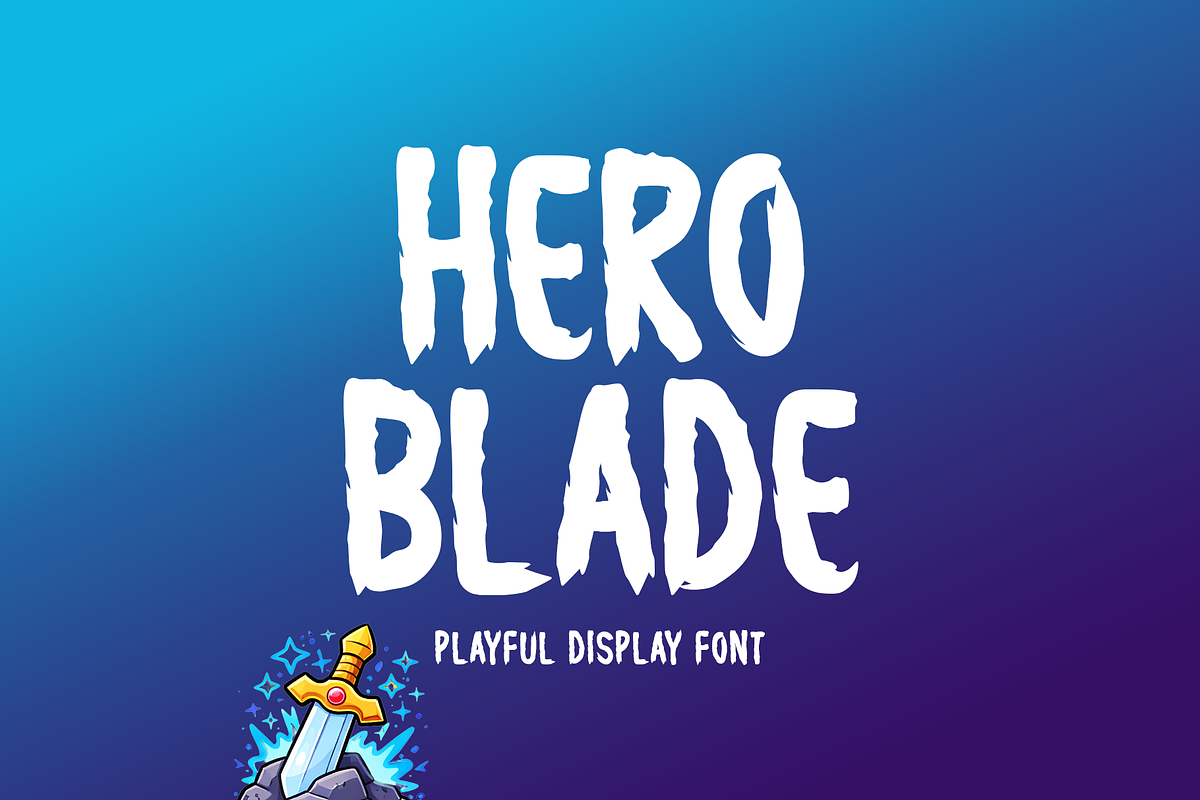 Hero Blade Typeface, a Handwritten Font by Seemly Fonts (Photo 1 of 5)