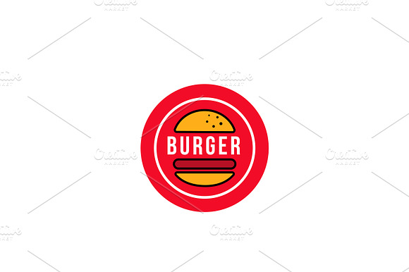 Red Burger Logo Design preview 2