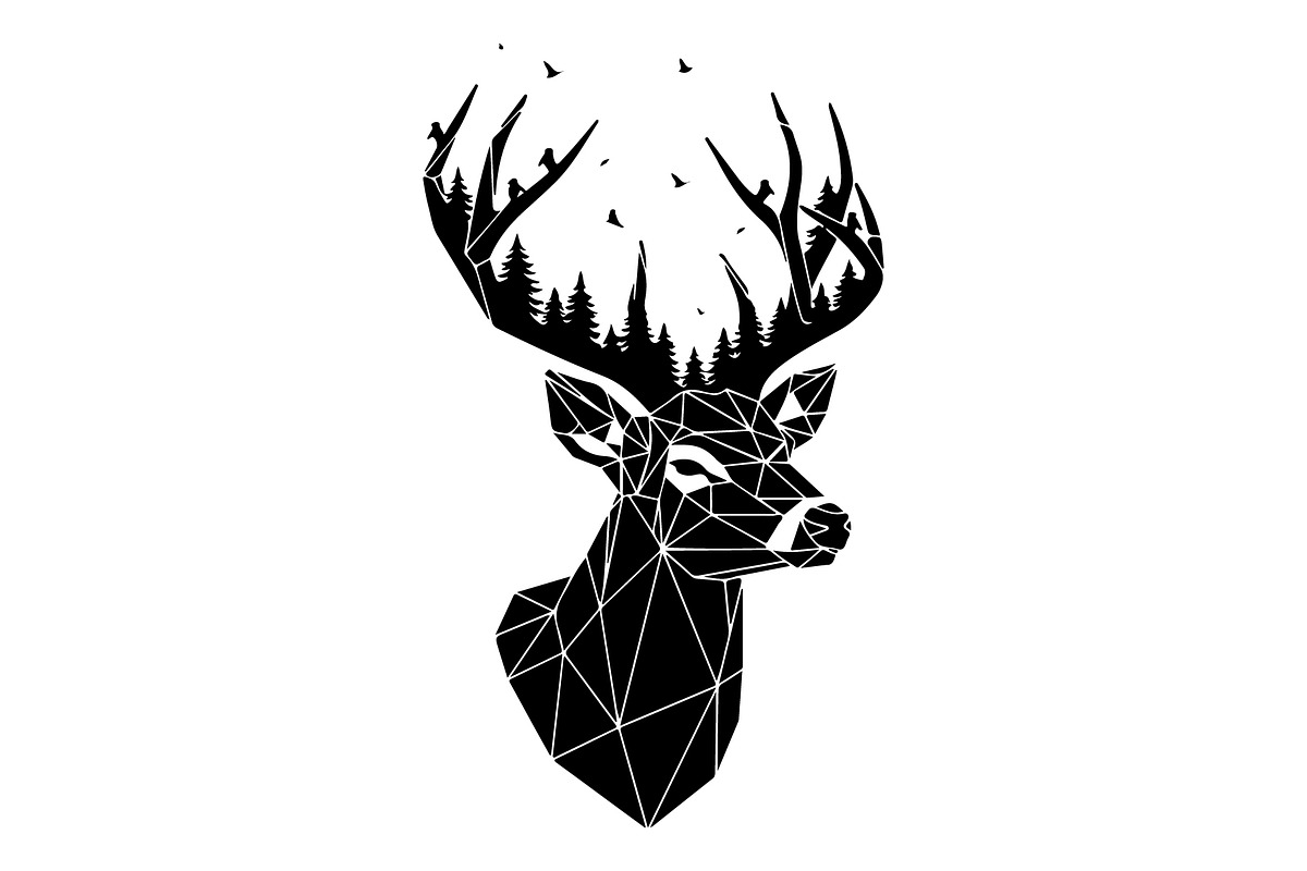 Deer Antler Silhouette Bundle, an Object Illustration by yasushie (Photo 2 of 31)