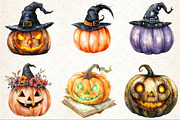 Spooky Witch Pumpkin Clipart, an Illustration by Rose Art (Thumbnail 3 of 4)