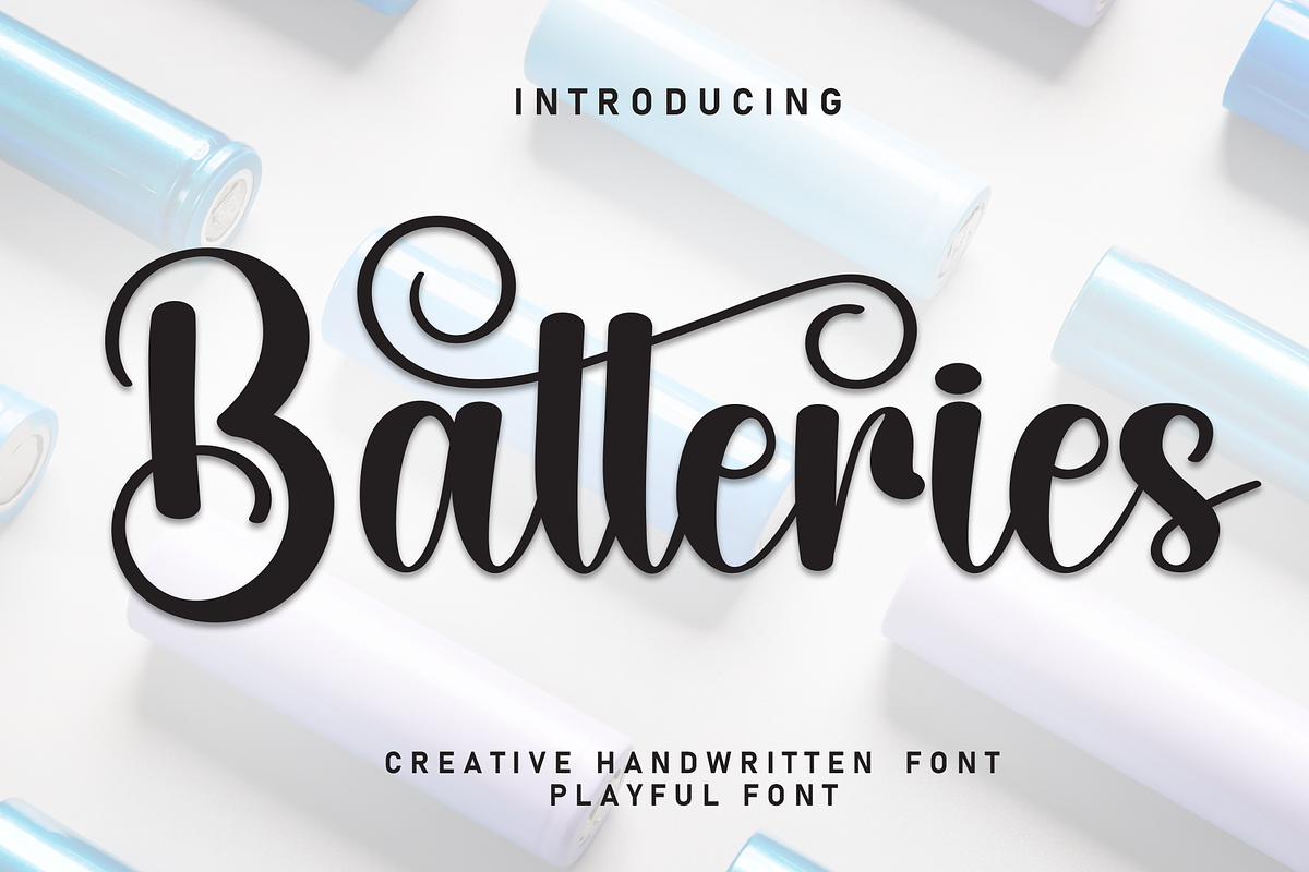 Batteries | Script Font, a Handwritten Font by Scratchones (Photo 1 of 9)