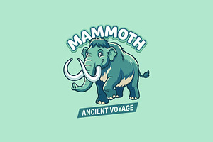 Mammoth Mascot Cartoon Logo