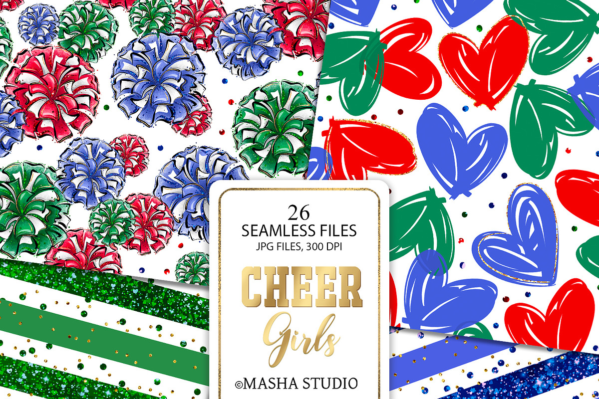 Cheerleader Repeatable Patterns, a Pattern Graphic by Masha  Studio (Photo 8 of 8)