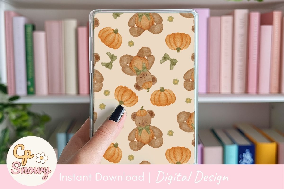 Pumpkin Teddy Autumn Pattern, a Pattern Graphic by CpSnowy (Photo 4 of 5)