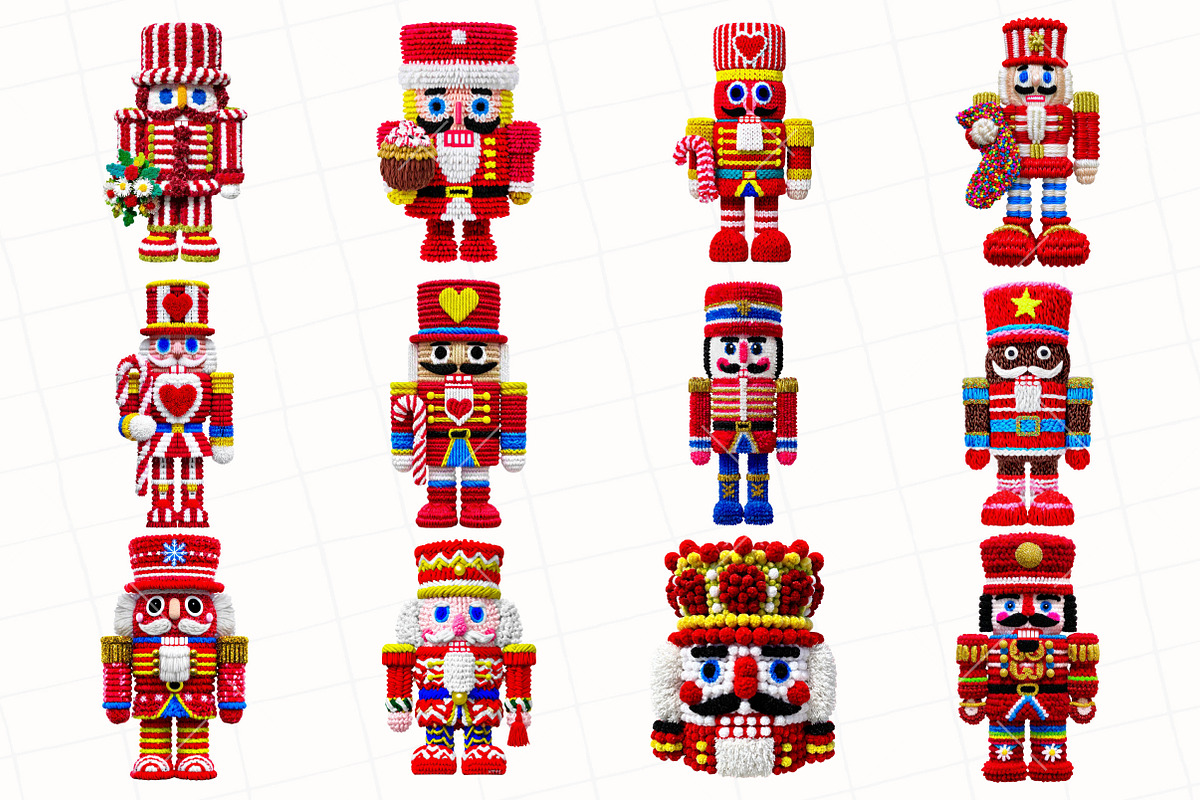 Yarn Crochet Nutcracker Cipart, an Illustration by OK Design (Photo 3 of 6)