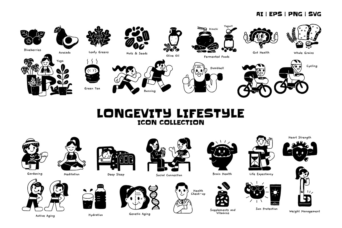 Longevity Lifestyle, a Healthcare Illustration by monkik (Photo 2 of 6)