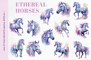 Horses Watercolor Clipart, an Animal Illustration by foxsong (Thumbnail 4 of 10)