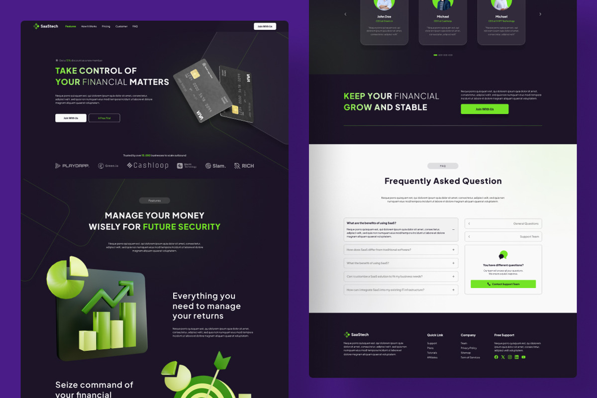 Control Financial Web Landing Page, a Landing Page Template by UICreative (Photo 4 of 4)