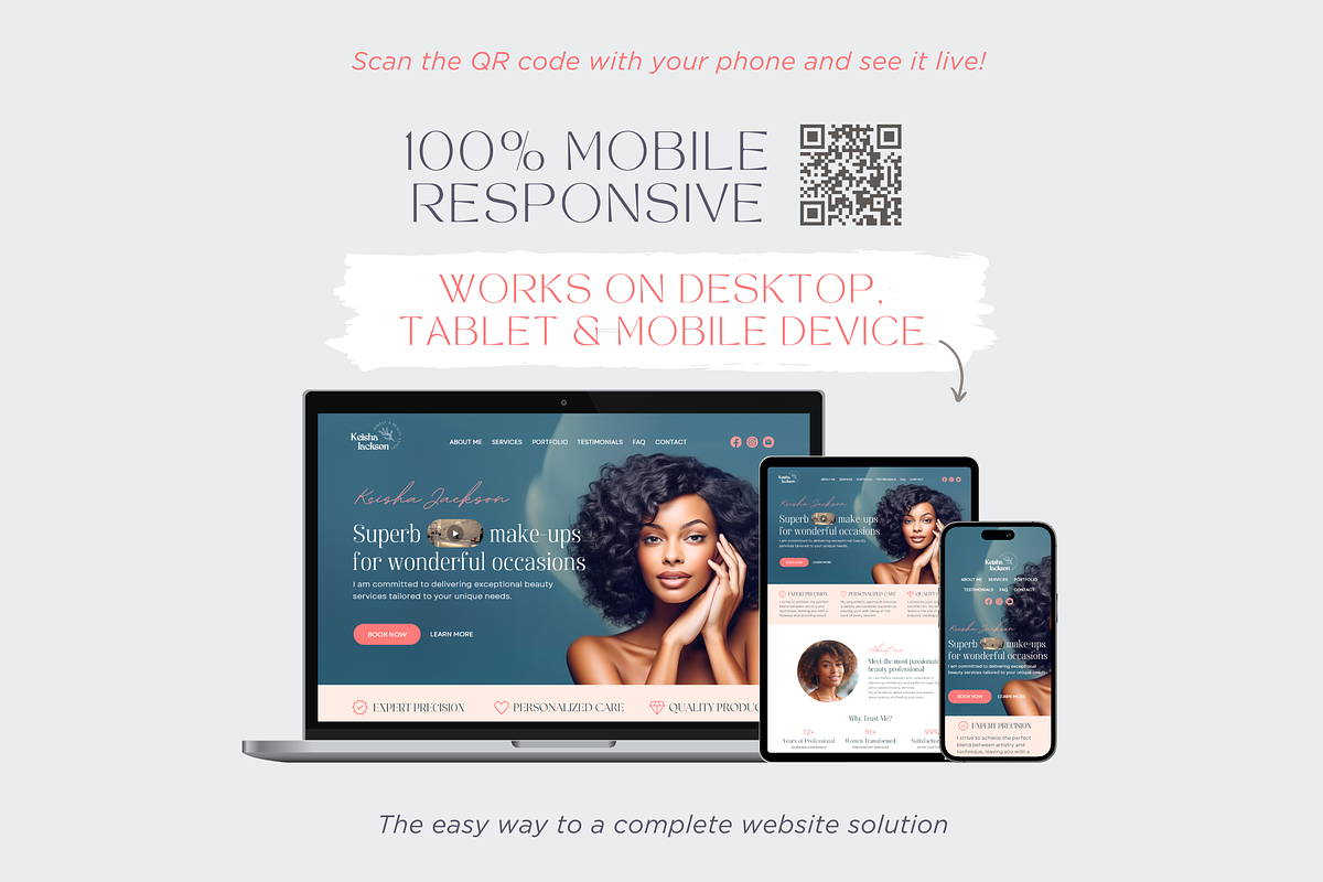 Canva Website Template Beauty, a Landing Page Template by vectorocean (Photo 5 of 11)