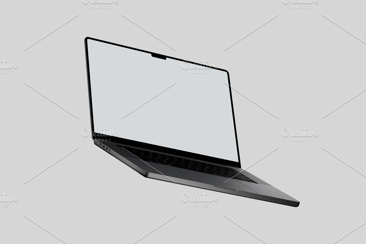 FLYING Macbook Laptop Mockups, a Device Mockup by Croma Studio (Photo 4 of 6)