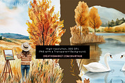 Cozy Autumn Scene & Illustration Kit, a Seasonal Illustration by OKArtHub (Thumbnail 10 of 10)