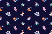 Cute animals astronauts in space set, an Animal Illustration by PaperTrident (Thumbnail 6 of 6)