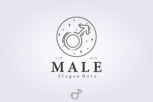 logo of male sign symbol icon vector, a Branding & Logo Template by Lodzrov