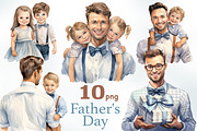 Fathers Day Clipart Collection, a Person Illustration by GlamArtZhanna (Thumbnail 1 of 4)