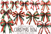 Coquette Christmas Bow Clipart, an Illustration by OK Design (Thumbnail 1 of 4)