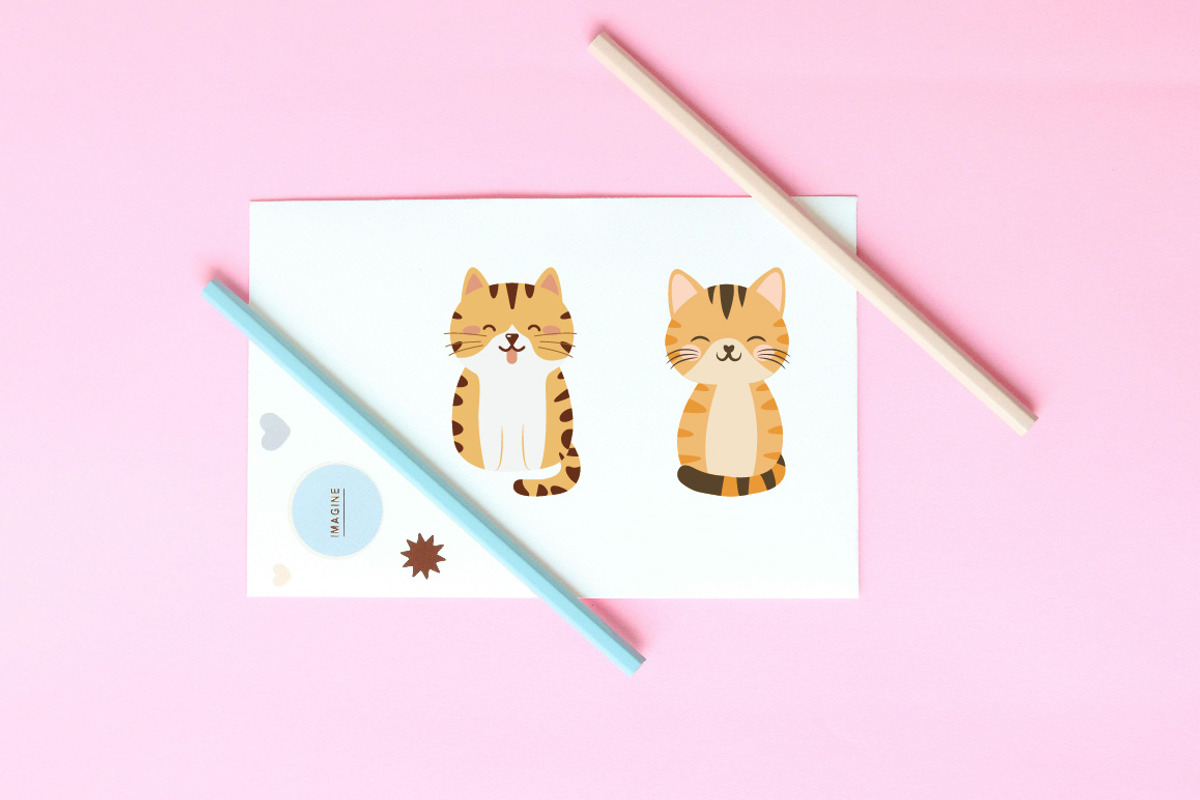 5 Cute Smiling Cats Illustration Set, an Animal Illustration by jongcreative (Photo 3 of 4)