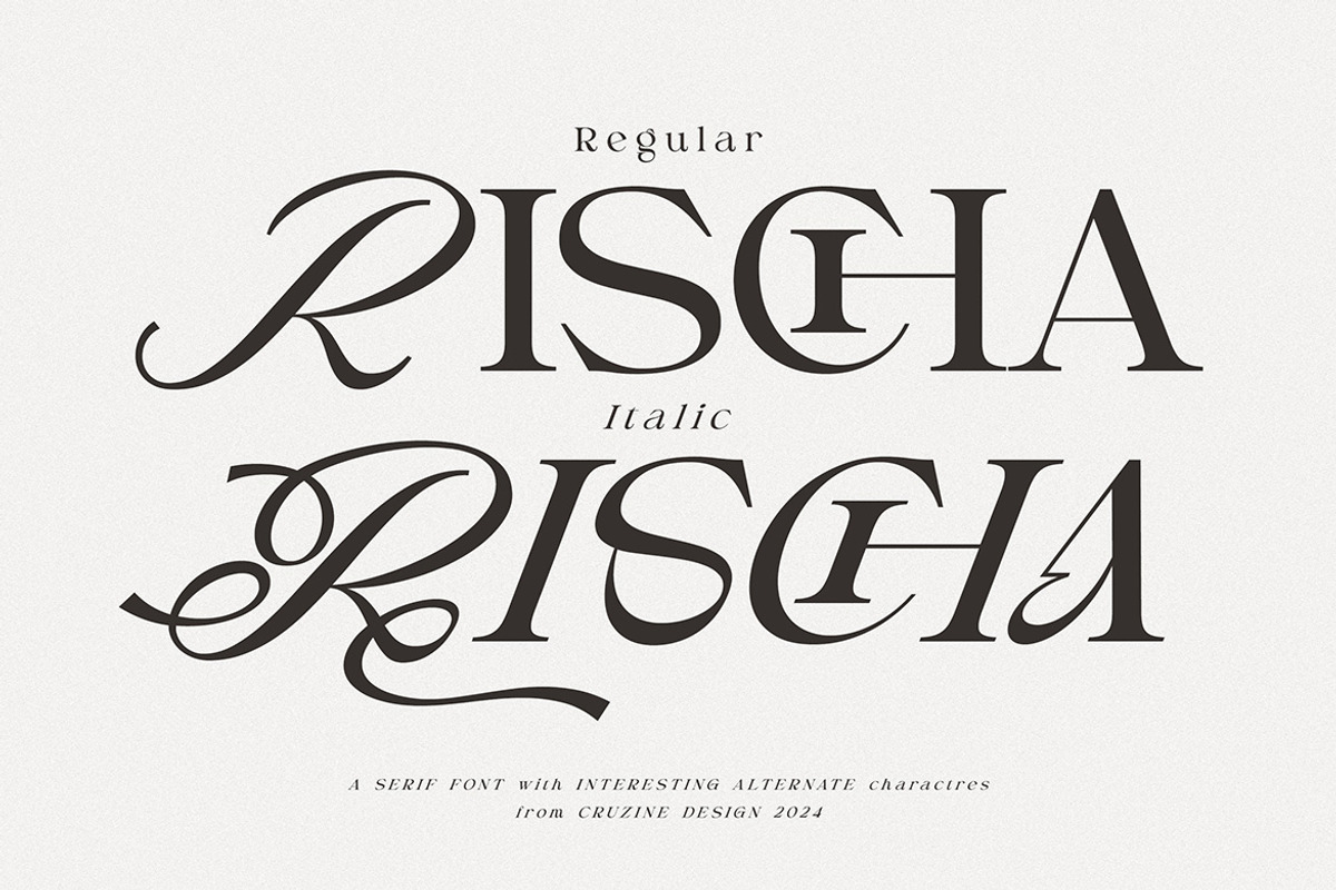 Rischa Unique Luxury Serif, a Serif Font by Cruzine (Photo 1 of 9)