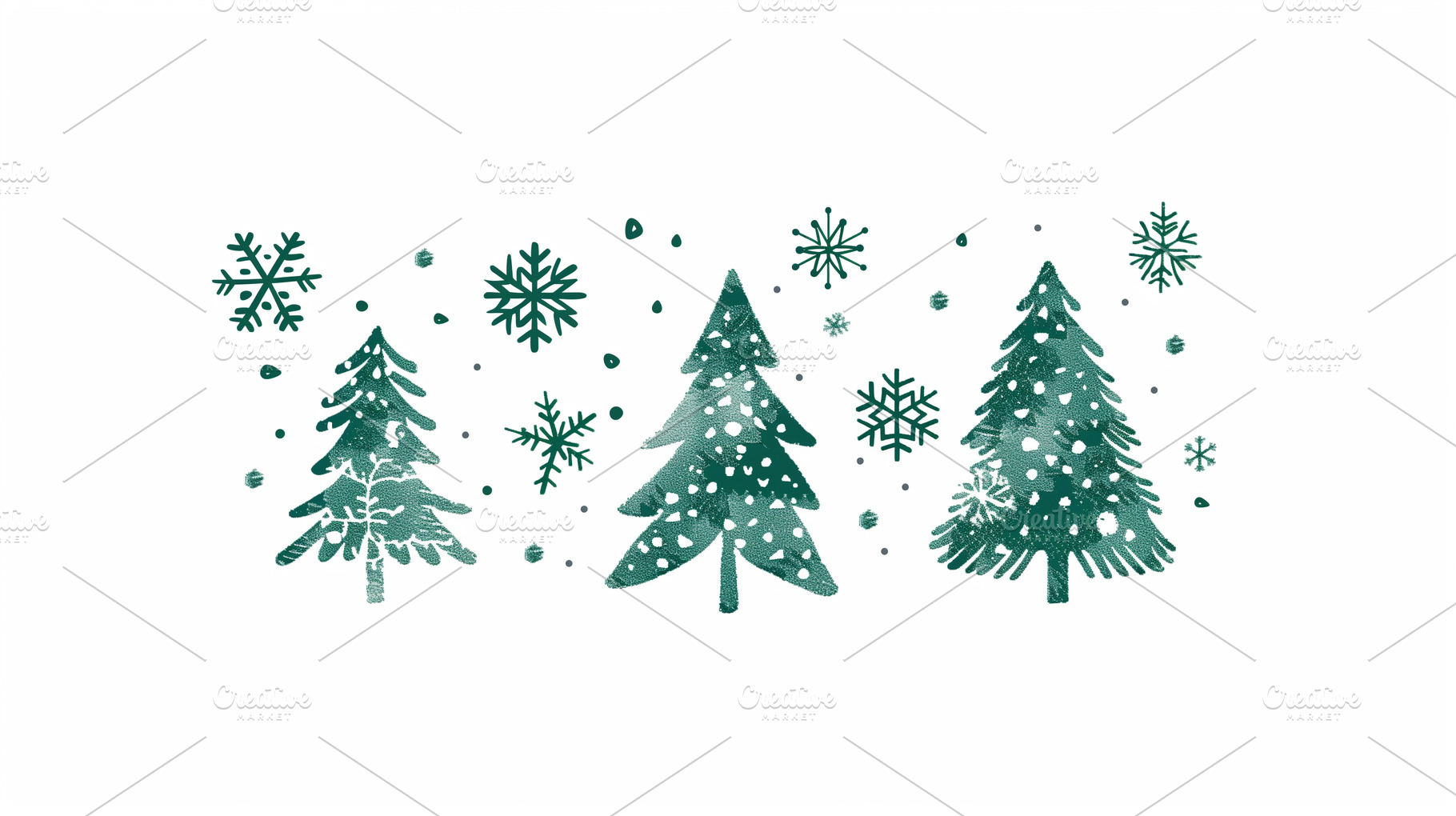 Green christmas tree with snowflakes, a Holiday Photo by MistyDay